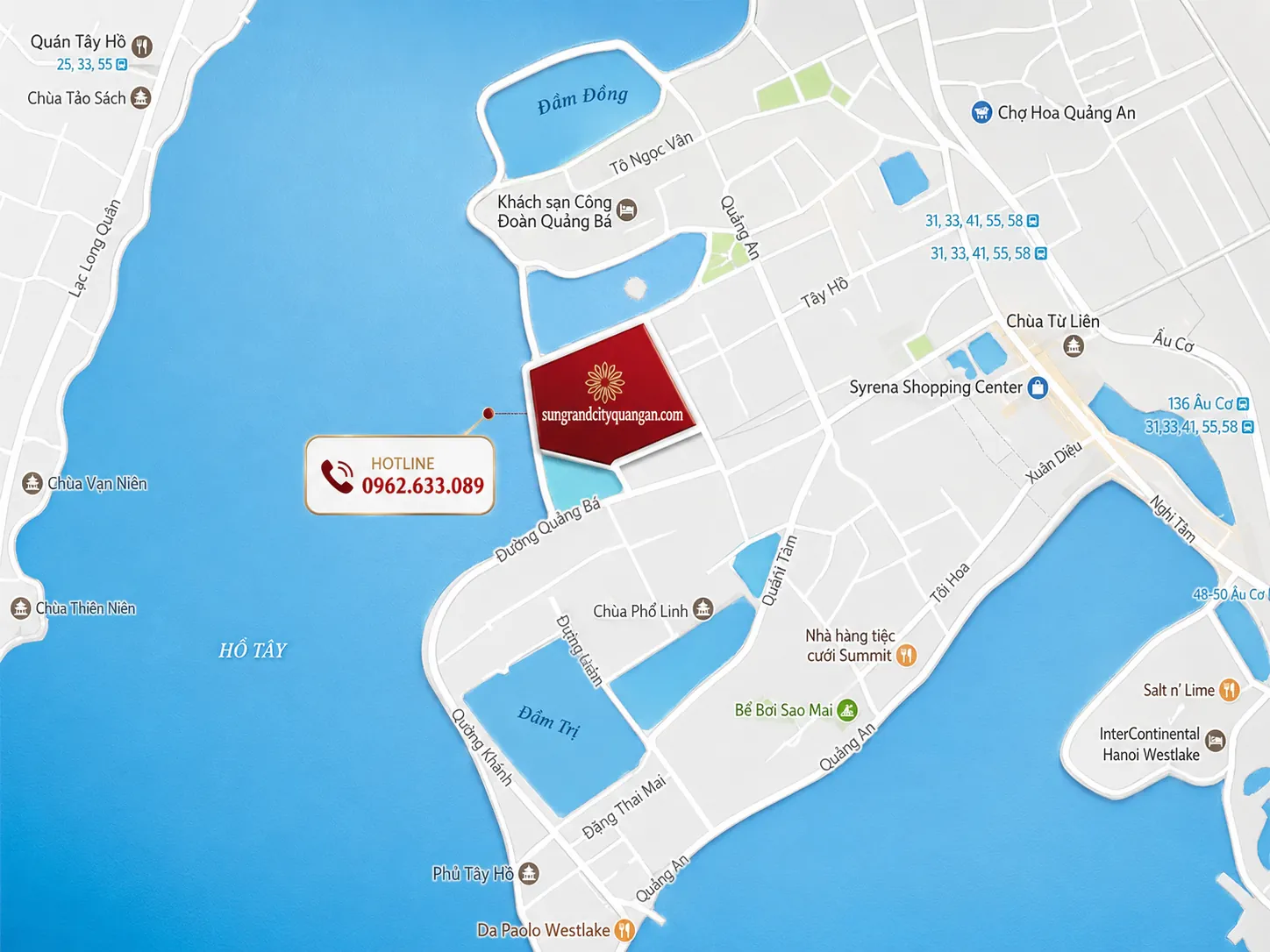 Vị trí Ascott Tây Hồ